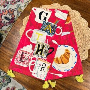 Anthropologie Gather Dish Kitchen Hand Tea Towel Autumn Fall Thanksgiving Mugs